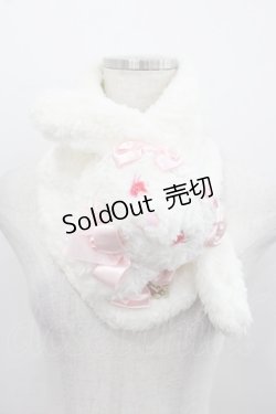 画像1: BABY,THE STARS SHINE BRIGHT / うさくみゃマフラー  白Ｘピンク I-25-09-24-069-BA-ZA-SA-ZI