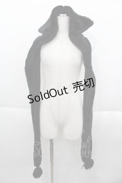 画像1: MA / ねこみみマフラーハット  黒 I-25-09-24-071-PU-AC-SA-ZI