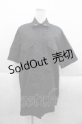 NieR Clothing / クロスプリント襟半袖シャツ  黒Ｘ白 I-25-09-24-006-PU-CO-SA-ZI