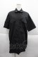 画像1: NieR Clothing / クロスプリント襟半袖シャツ  黒Ｘ白 I-25-09-24-006-PU-CO-SA-ZI (1)