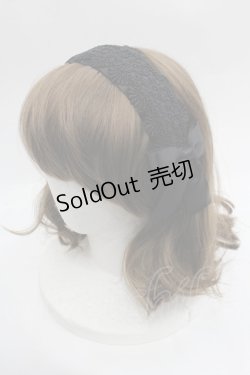 画像1: m petit by misako / レースリボンカチューシャ  黒 I-25-09-24-076-LO-AC-SA-ZI