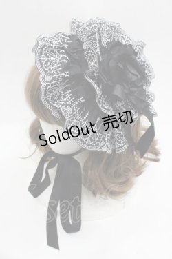 画像1: Moi-meme-Moitie / シャンデリアレース丸型ヘッドドレス  黒Ｘ白 I-25-09-24-081-MO-AC-SA-ZI