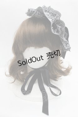 画像2: Moi-meme-Moitie / シャンデリアレース丸型ヘッドドレス  黒Ｘ白 I-25-09-24-081-MO-AC-SA-ZI