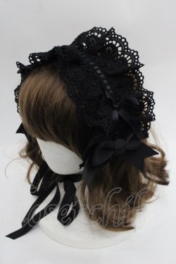 画像1: BABY,THE STARS SHINE BRIGHT / Fallin' Ribbonヘッドドレス  黒 I-25-09-24-085-BA-AC-SA-ZI
