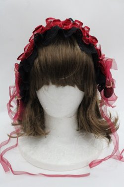 画像2: Snowdrop to Saint Maria / ストロベリージャムヘッドドレス  黒Ｘ赤 I-25-09-24-086-LO-AC-SA-ZI