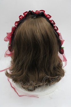 画像3: Snowdrop to Saint Maria / ストロベリージャムヘッドドレス  黒Ｘ赤 I-25-09-24-086-LO-AC-SA-ZI