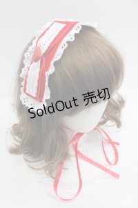 Nile Perch / 別珍×綿レースヘッドドレス  レッド I-25-09-24-087-LO-ZA-SA-ZI