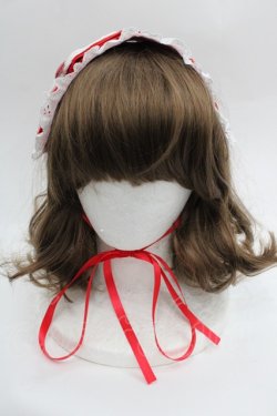 画像2: Nile Perch / 別珍×綿レースヘッドドレス  レッド I-25-09-24-087-LO-ZA-SA-ZI