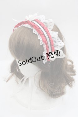 画像1: MARBLE / 薔薇リボンヘッドドレス  赤Ｘ白 I-25-09-24-088-GO-AC-SA-ZI