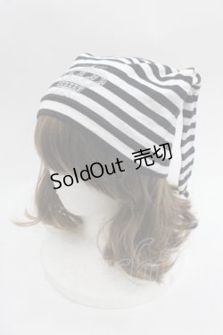 画像1: MAM / ボーダーうさみみハット  黒Ｘ白 I-25-09-24-090-LO-AC-SA-ZI