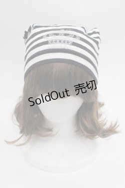 画像2: MAM / ボーダーうさみみハット  黒Ｘ白 I-25-09-24-090-LO-AC-SA-ZI