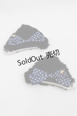 画像1: BABY,THE STARS SHINE BRIGHT / ねこみみクリップ  黒Ｘ青 I-25-09-24-096-BA-AC-SA-ZI