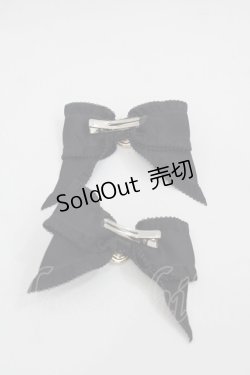 画像2: MA*RS / ハートビジューリボンクリップ  黒Ｘシルバー I-25-09-24-098-EL-AC-SA-ZI