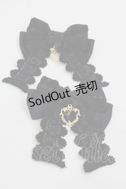 画像1: BABY,THE STARS SHINE BRIGHT / シェリルレーシィリボンクリップ  黒 I-25-09-24-103-BA-AC-SA-ZI