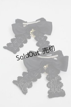 画像2: BABY,THE STARS SHINE BRIGHT / シェリルレーシィリボンクリップ  黒 I-25-09-24-103-BA-AC-SA-ZI