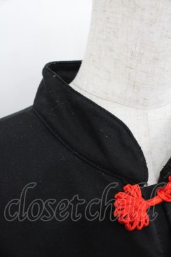 画像3: ACDC RAG / チャイナ半袖カットソー  黒Ｘ赤 I-25-09-24-009-PU-TO-SA-ZI