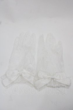 画像1: ATELIER PIERROT / レースグローブ ショート丈  白 I-25-09-24-111-EL-ZA-SA-ZI