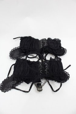 画像2: Ozz oneste / リボンパールガーター  黒 I-25-09-24-115-OO-ZA-SA-ZI