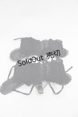 画像2: Ozz oneste / リボンパールガーター  黒 I-25-09-24-115-OO-ZA-SA-ZI