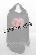 NieR Clothing / ハート風プリントフードカットソー  黒Ｘ赤Ｘ白 I-25-09-24-011-PU-TO-SA-ZI
