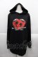 画像1: NieR Clothing / ハート風プリントフードカットソー  黒Ｘ赤Ｘ白 I-25-09-24-011-PU-TO-SA-ZI (1)