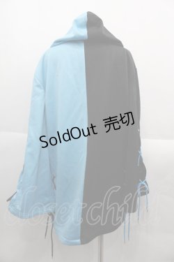 画像2: NieR Clothing / 2カラー切替パーカー  サックスＸ黒 I-25-09-24-012-PU-TO-SA-ZI