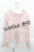 PINK HOUSE / いちごステッチレース使い水玉プリントブラウス  ピンク I-25-09-24-014-LO-BL-SA-ZI