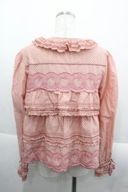 画像2: PINK HOUSE / いちごステッチレース使い水玉プリントブラウス  ピンク I-25-09-24-014-LO-BL-SA-ZI