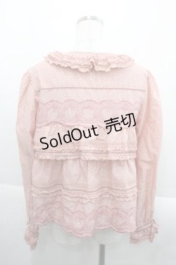 画像2: PINK HOUSE / いちごステッチレース使い水玉プリントブラウス  ピンク I-25-09-24-014-LO-BL-SA-ZI