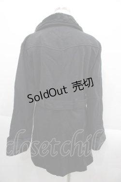 画像2: HELL CAT PUNKS / ボアファー襟コート M 黒Ｘシルバー I-25-09-24-020-PU-CO-SA-ZI