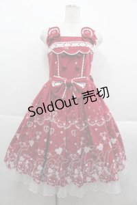 BABY,THE STARS SHINE BRIGHT / くみゃちゃんのLove Heart Embroidery ジャンパースカートI  エンジ I-25-09-24-023-BA-OP-SA-ZI