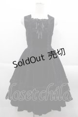 BABY,THE STARS SHINE BRIGHT / 別珍レースフリルジャンパースカート  黒 I-25-09-24-026-BA-OP-SA-ZI