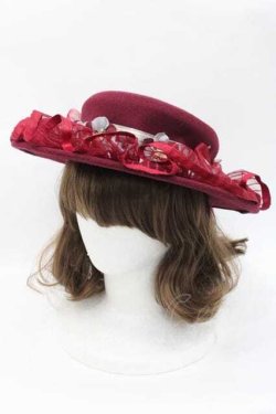 画像1: LOLITAその他(お買取対象外) / リボンフリルハット  ボルドー I-25-09-27-029-LO-AC-SA-ZI