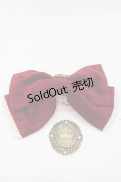 画像3: metamorphose / 別珍カメオ付バレッタ  ボルドー I-25-09-27-032-ME-AC-SA-ZI