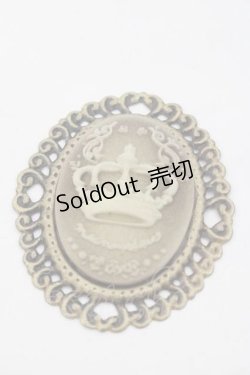 画像4: metamorphose / 別珍カメオ付バレッタ  ボルドー I-25-09-27-032-ME-AC-SA-ZI