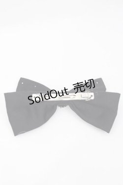 画像2: m petit by misako / NINA`Sパールリボンバレッタ  黒Ｘ白 I-25-09-27-034-LO-AC-SA-ZI