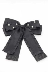 m petit by misako / パールリボンクリップ  黒 I-25-09-27-036-LO-AC-SA-ZI