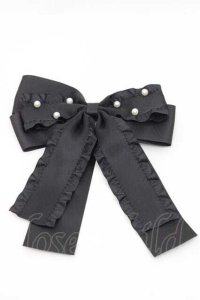 m petit by misako / パールリボンクリップ  黒 I-25-09-27-036-LO-AC-SA-ZI