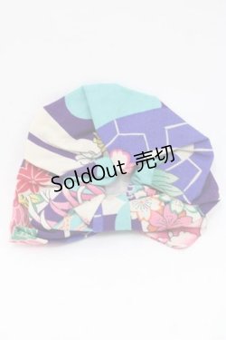 画像2: metamorphose / 和柄シュシュ  ピンクＸ紫Ｘ青 I-25-09-27-038-ME-AC-SA-ZI