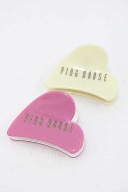 画像1: PINK HOUSE / ハートバンスクリップ2個セット  ホワイト×ピンク I-25-09-27-042-LO-ZA-SA-ZI