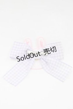 画像2: Nile Perch / くまギンガムリボンクリップ  ラベンダー I-25-09-27-047-LO-AC-SA-ZI