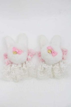 画像1: Angelic Pretty / Bunny Pomponお袖とめ  白Ｘピンク I-25-09-27-068-AP-ZA-SA-ZI