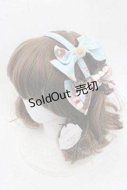 画像1: ALICE and the PIRATES / Tricky Nightmare Factory柄２コリボンカチューシャ  ミント I-25-09-27-009-PA-AC-SA-ZI