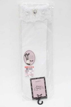 画像1: Lovely Tency / 眞白ありすコラボ/ビジュー&フェイクパール付きシアーハイソックス  白 I-25-09-27-090-LO-ZA-SA-ZI