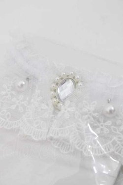 画像3: Lovely Tency / 眞白ありすコラボ/ビジュー&フェイクパール付きシアーハイソックス  白 I-25-09-27-090-LO-ZA-SA-ZI