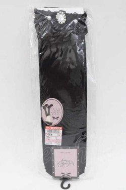 画像1: Lovely Tency / 眞白ありすコラボ/ビジュー&フェイクパール付きシアーハイソックス  黒 I-25-09-27-091-LO-ZA-SA-ZI