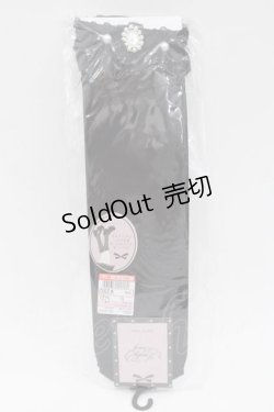 画像1: Lovely Tency / 眞白ありすコラボ/ビジュー&フェイクパール付きシアーハイソックス  黒 I-25-09-27-091-LO-ZA-SA-ZI