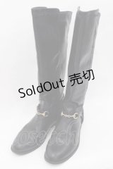 axes femme / 刺繍ジョッキーブーツ L クロ I-25-09-27-101-AX-SH-SA-ZT386