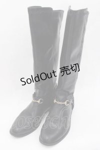 axes femme / 刺繍ジョッキーブーツ L クロ I-25-09-27-101-AX-SH-SA-ZT386