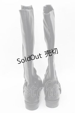 画像3: axes femme / 刺繍ジョッキーブーツ L クロ I-25-09-27-101-AX-SH-SA-ZT386